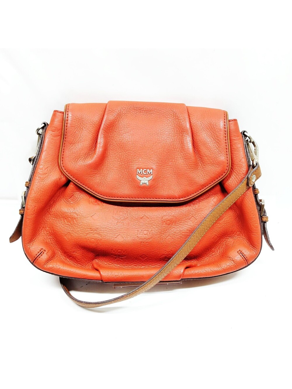 MCM Shoulder Bag Orange Leather 5664408